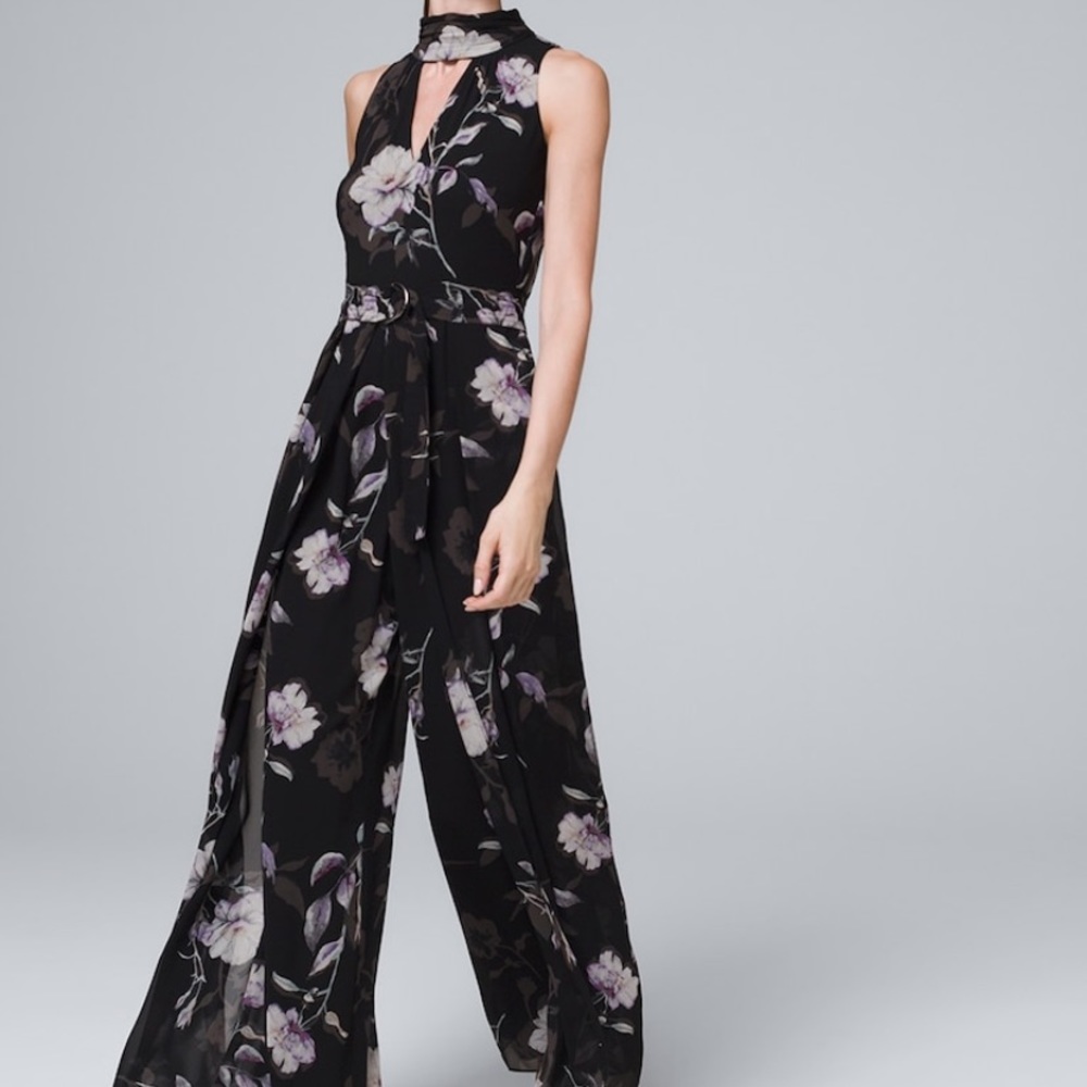 White House Black Market Floral Soft Jumpsuit